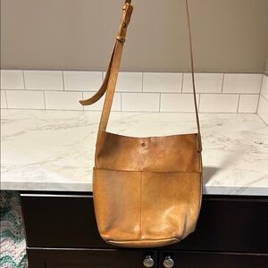 Able Tan Leather Shoulder Bag